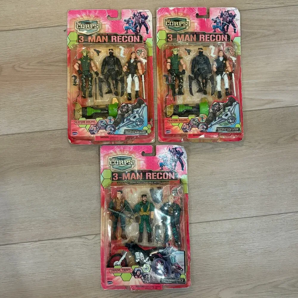 2011 Lanard 3-Man Recon Shinobi Squad, Terra Team LOT of 3 NEW